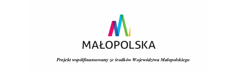 Logo Małopolski a pod nim napis Projekt współfinansowany ze środków Województwa Małopolskiego